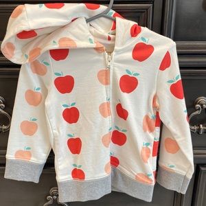 Toddler Apple zip up sweater